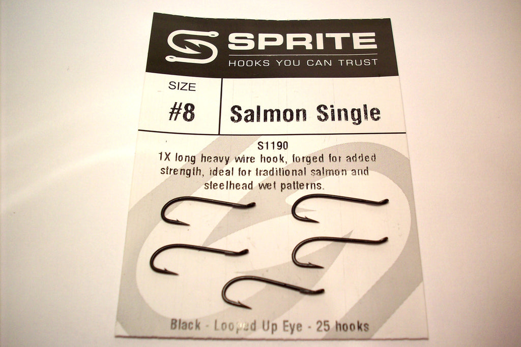 SPRITE Salmon Low Water Single FISHING Hooks Code S1180 10 or 25 hook –  D.FORBES FLYTYING MATERIALS